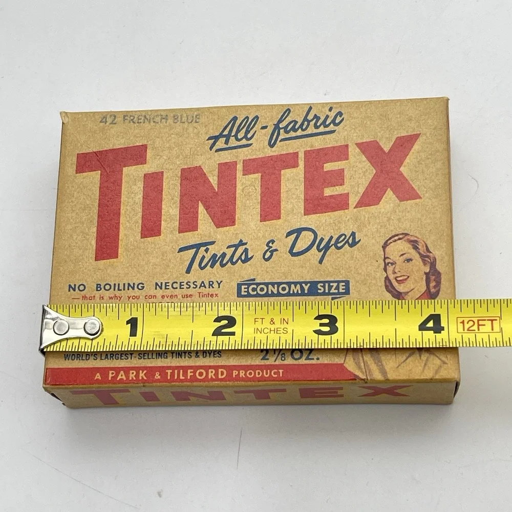 Vintage 1940s Tintex‎ All Fabric Dye 42 French Blue Economy Size NOS Unopened